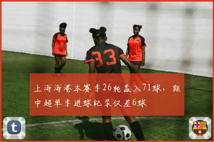 上海海港本赛季26轮轰入71球，距中超单季进球纪录仅差6球